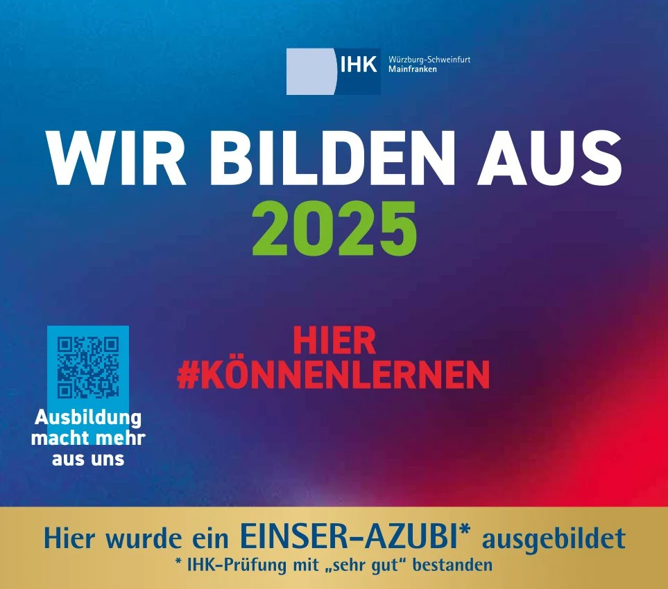 IHK-Aufkleber Wir bilden aus 2025: Hier wurde ein Einser-Azubi ausgebildet